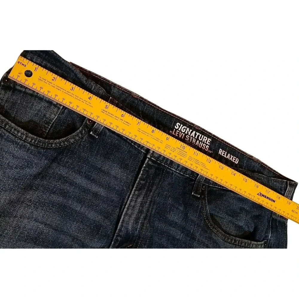 Levis Relaxed Fit Dark‎ Wash Jeans 39x28 (Tag 38x32) Straight Leg Western Cowboy